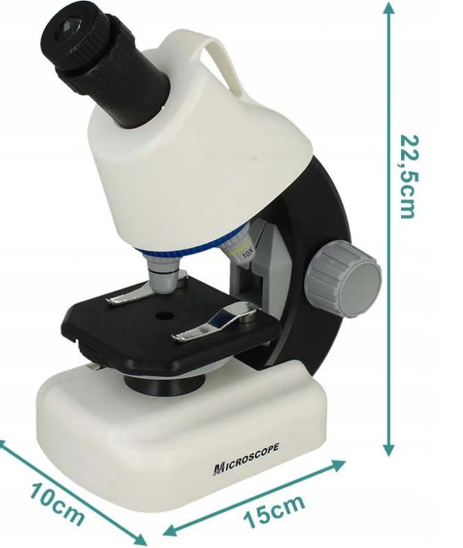Microscop Stiinfic Multifunctional I'Micro idealSTORE, Dimensiuni 22 x 10 x 16 cm, Lampa LED Reglare a setarilor de pregatire 3 Lentile de marire, Buton pentru rotire, Reglare a sursei de lumina Picioare Antiderapante