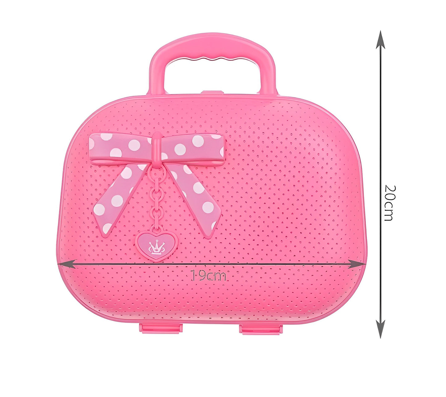 Set make up pentru fetite GlamChic IdealStore, Dimensiune 19 X 20 X 5 cm, Contine 25 de elemente,19 farduri, Oja, Ruj, Pedrie si o Oglinda, Pink Edition