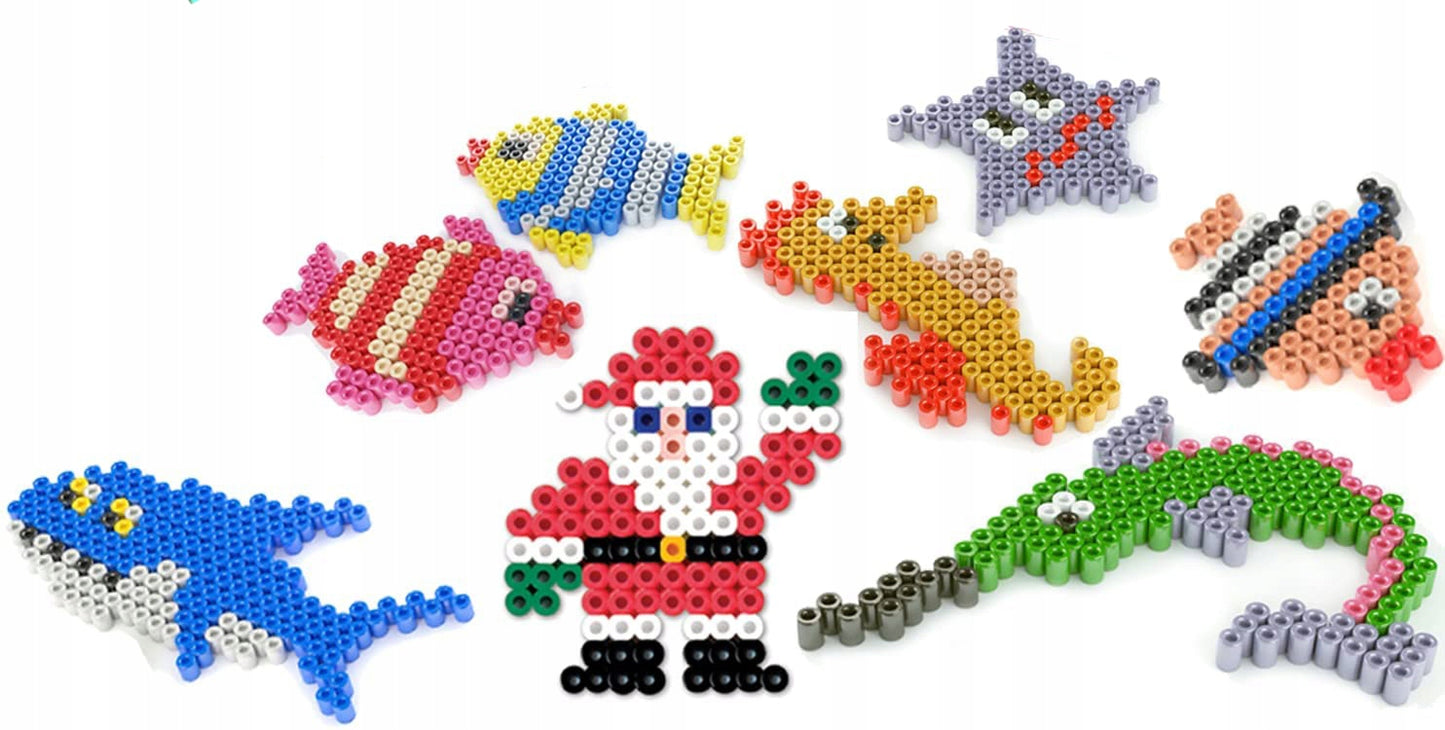 Set 6000 Margele de calcat Iron Beads idealSTORE, cu Sabloane, Pensete, Tampoane, Hartie de calcat, culoare Multicolor