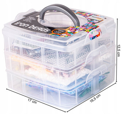 Set 6000 Margele de calcat Iron Beads idealSTORE, cu Sabloane, Pensete, Tampoane, Hartie de calcat, culoare Multicolor