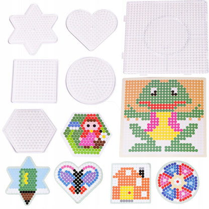 Set 6000 Margele de calcat Iron Beads idealSTORE, cu Sabloane, Pensete, Tampoane, Hartie de calcat, culoare Multicolor