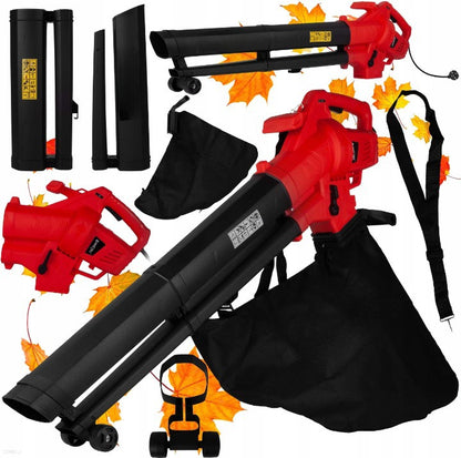 Suflanta si aspirator de gradina cu tocator profesionala IdealStore, Putere 3200W cu sac pentru colectare, de putere mare cu eficienta sporita