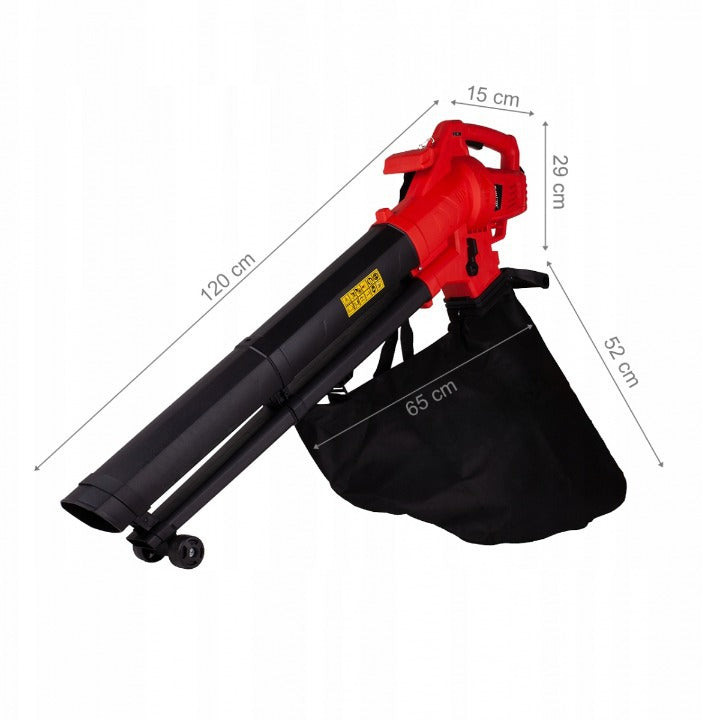 Suflanta si aspirator de gradina cu tocator profesionala IdealStore, Putere 3200W cu sac pentru colectare, de putere mare cu eficienta sporita