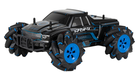 Masinuta cu Telecomanda King Sport idealSTORE, Include 17 Butoane pentru Control, Ceas cu 3 moduri pentru Controlul Masinutei, Control Volum, Sunete si Cantece de Masina, Lumini Albastre, Roti Cauciucate, Viraj Stanga-Dreapta, Inainte-Inapoi, Lateral