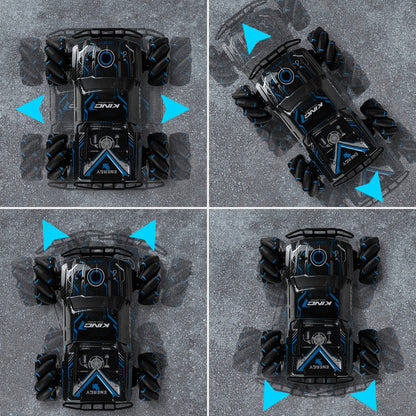 Masinuta cu Telecomanda King Sport idealSTORE, Include 17 Butoane pentru Control, Ceas cu 3 moduri pentru Controlul Masinutei, Control Volum, Sunete si Cantece de Masina, Lumini Albastre, Roti Cauciucate, Viraj Stanga-Dreapta, Inainte-Inapoi, Lateral