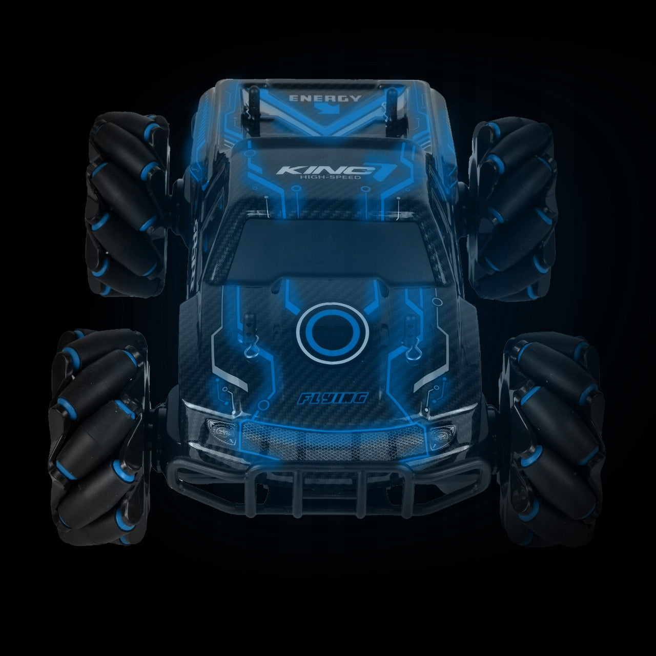 Masinuta cu Telecomanda King Sport idealSTORE, Include 17 Butoane pentru Control, Ceas cu 3 moduri pentru Controlul Masinutei, Control Volum, Sunete si Cantece de Masina, Lumini Albastre, Roti Cauciucate, Viraj Stanga-Dreapta, Inainte-Inapoi, Lateral