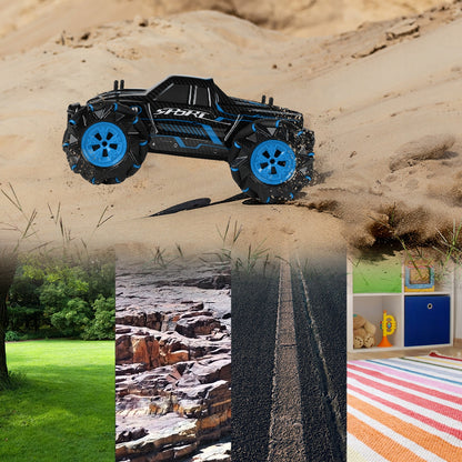 Masinuta cu Telecomanda King Sport idealSTORE, Include 17 Butoane pentru Control, Ceas cu 3 moduri pentru Controlul Masinutei, Control Volum, Sunete si Cantece de Masina, Lumini Albastre, Roti Cauciucate, Viraj Stanga-Dreapta, Inainte-Inapoi, Lateral