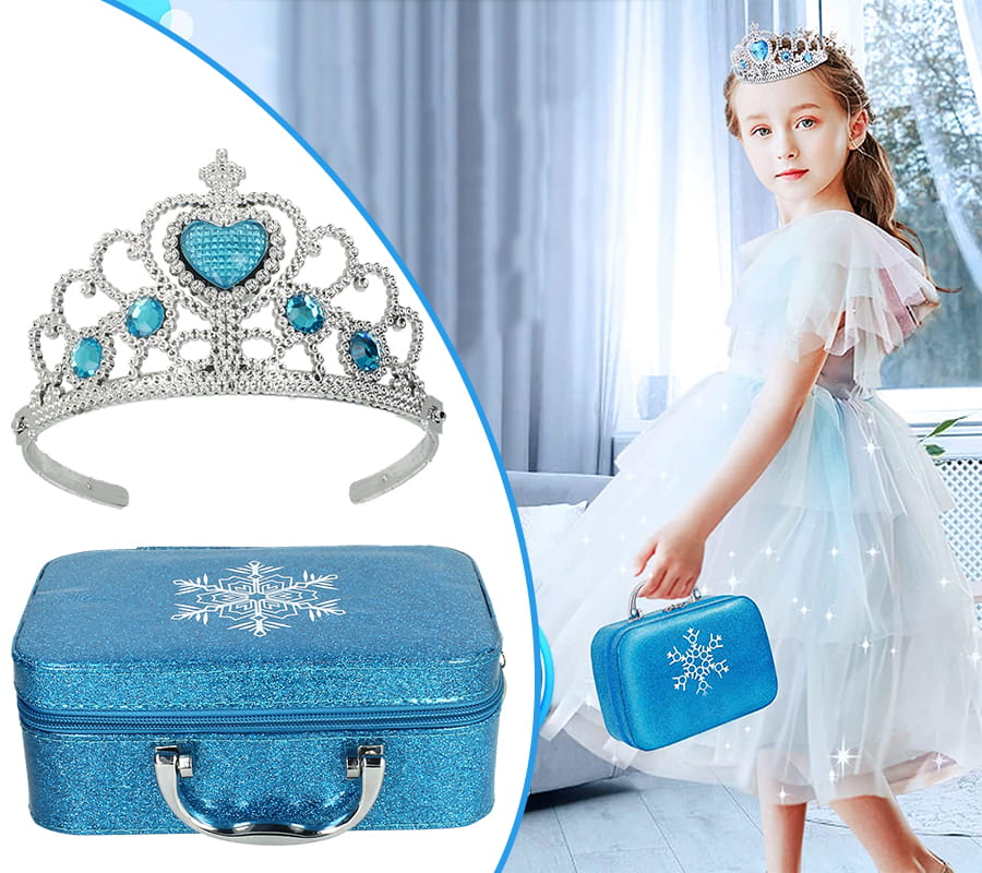 Trusa de Machiaj pentru Copii Princess Make-up idealSTORE, Include o Colectie interesanta de accesorii pentru infrumusetare, Geanta cu Maner pentru Transport, Distractia dezvolta Creativitatea si Imaginatia