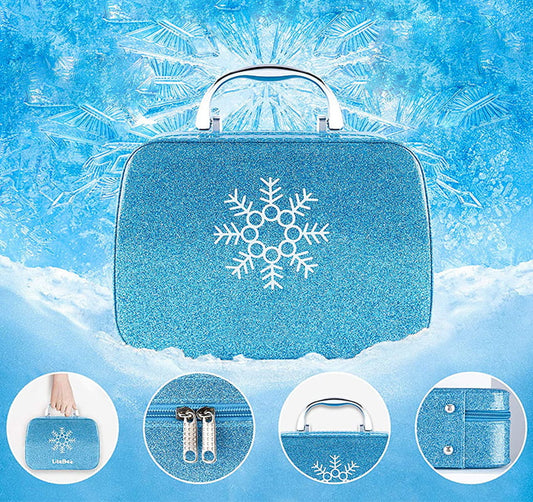 Trusa de Machiaj pentru Copii Princess Make-up idealSTORE, Include o Colectie interesanta de accesorii pentru infrumusetare, Geanta cu Maner pentru Transport, Distractia dezvolta Creativitatea si Imaginatia