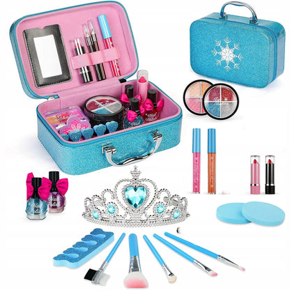 Trusa de Machiaj pentru Copii Princess Make-up idealSTORE, Include o Colectie interesanta de accesorii pentru infrumusetare, Geanta cu Maner pentru Transport, Distractia dezvolta Creativitatea si Imaginatia