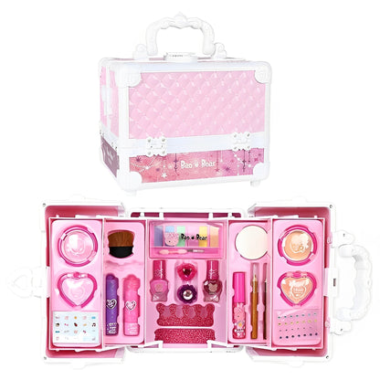 Set Make-Up & Nails LuxuryChic IdealStore, Organizata pe 3 niveluri Contine 28 de elemente de make-up, Rujuri, Farduri, Pensule, Pentru ingrijirea unghiilor Oja, Pila, Abtipilduri pentru unghii, Design inedit