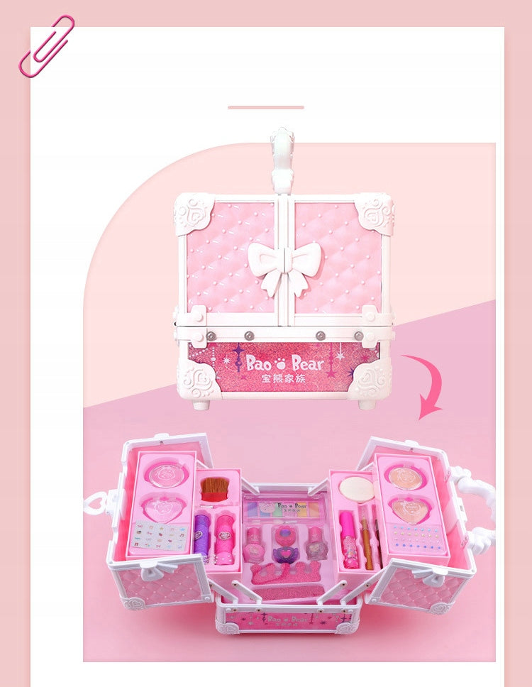 Set Make-Up & Nails LuxuryChic IdealStore, Organizata pe 3 niveluri Contine 28 de elemente de make-up, Rujuri, Farduri, Pensule, Pentru ingrijirea unghiilor Oja, Pila, Abtipilduri pentru unghii, Design inedit