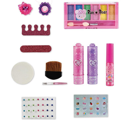 Set Make-Up & Nails LuxuryChic IdealStore, Organizata pe 3 niveluri Contine 28 de elemente de make-up, Rujuri, Farduri, Pensule, Pentru ingrijirea unghiilor Oja, Pila, Abtipilduri pentru unghii, Design inedit