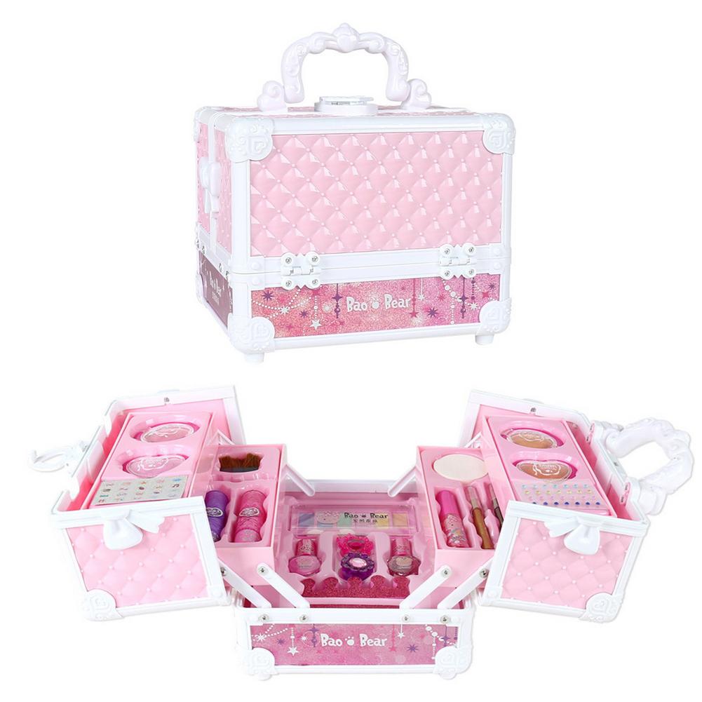 Set Make-Up & Nails LuxuryChic IdealStore, Organizata pe 3 niveluri Contine 28 de elemente de make-up, Rujuri, Farduri, Pensule, Pentru ingrijirea unghiilor Oja, Pila, Abtipilduri pentru unghii, Design inedit