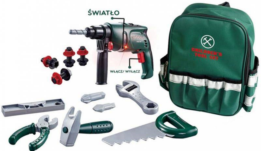 Set Creativ Instrumente de bricolaj idealSTORE CRAFTMAN'S, Dimensiuni 30 x 26 x 11 cm, Include numeroase accesorii multifunctionale, realizate din plastic, Rucsac cu buzunare pentru depozitarea uneltelor