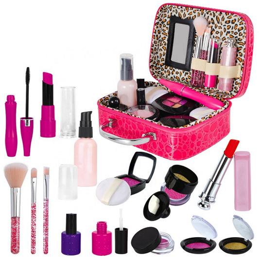 Trusa de Machiaj pentru Copii Joanne LEE idealSTORE, Include o Colectie interesant de produse cosmetice si manichiura, Depozitate intr-o Gentura cu maner si fermoar, Ajuta la Dezvoltarea Imaginatiei si Creativitatii