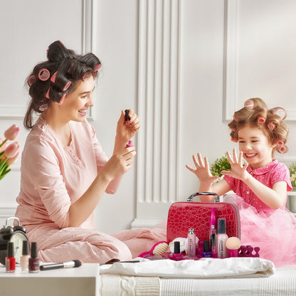 Trusa de Machiaj pentru Copii Joanne LEE idealSTORE, Include o Colectie interesant de produse cosmetice si manichiura, Depozitate intr-o Gentura cu maner si fermoar, Ajuta la Dezvoltarea Imaginatiei si Creativitatii