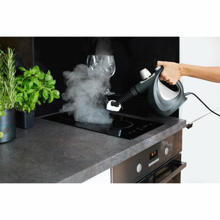 Aparat de curatat cu abur IdealStore, Profesional, putere 1000W, Capacitate 350 ml, Presiune 3,5 bari, ideal pentru locuinta, Negru