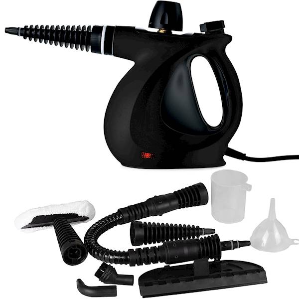 Aparat de curatat cu abur IdealStore, Profesional, putere 1000W, Capacitate 350 ml, Presiune 3,5 bari, ideal pentru locuinta, Negru