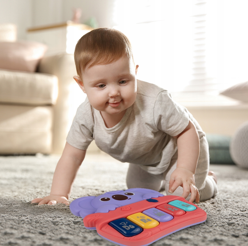 Masuta Interactiva Singing Elephants idealSTORE, cu Sunete, Diverse Melodii, Taste cu Pian, Cos de Baschet cu Mingii, Volum Reglabil, Diferite Activitati