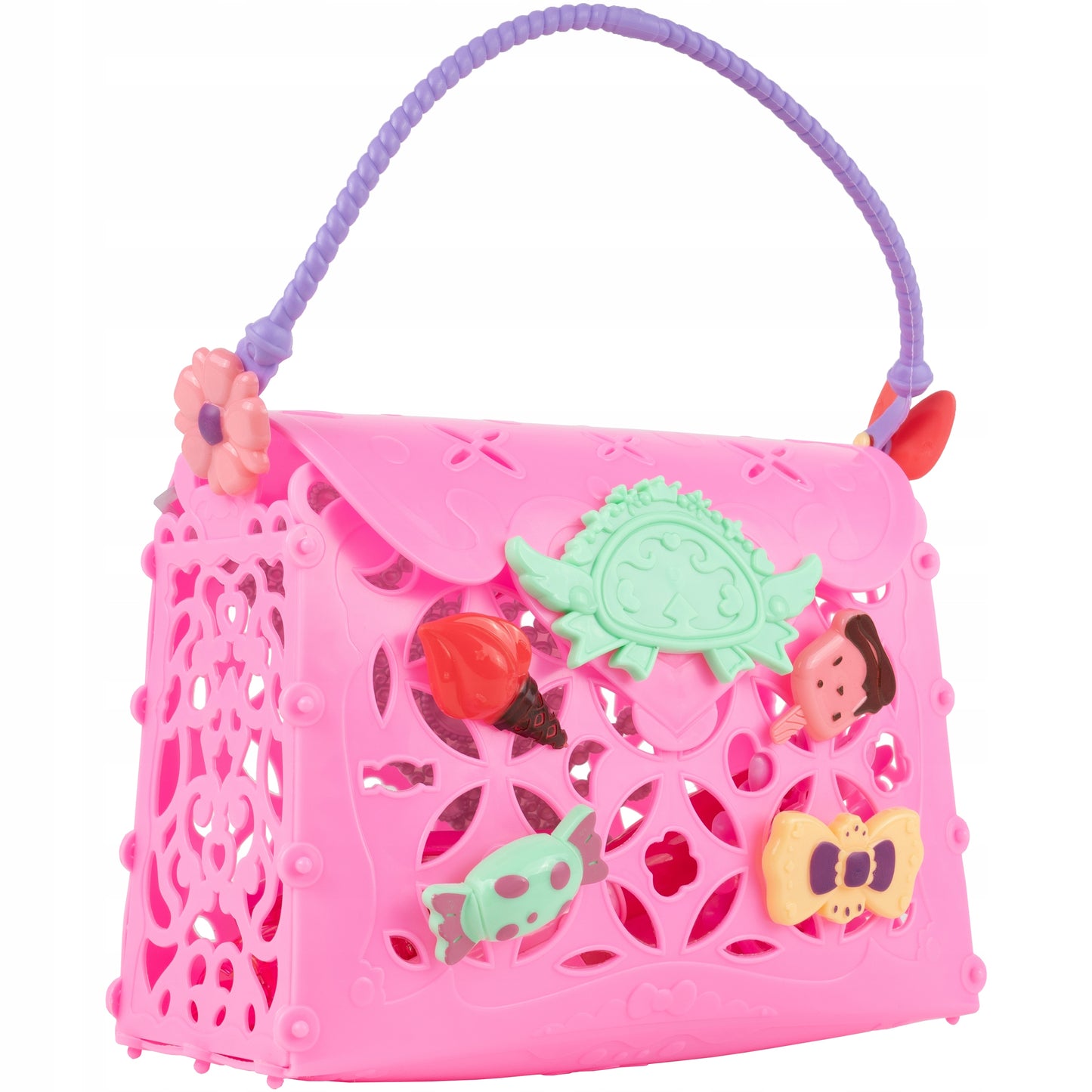 Poseta Make up Taste Fashion idealSTORE, Include O Multime de elemente pentru Infrumusetare, Ondulator, Oja, Perie de Par, Geanta de Plastic Flexibila cu Maner, Creeaza o lume a basmului prin jocul de rol