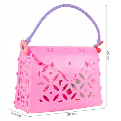 Poseta Make up Taste Fashion idealSTORE, Include O Multime de elemente pentru Infrumusetare, Ondulator, Oja, Perie de Par, Geanta de Plastic Flexibila cu Maner, Creeaza o lume a basmului prin jocul de rol