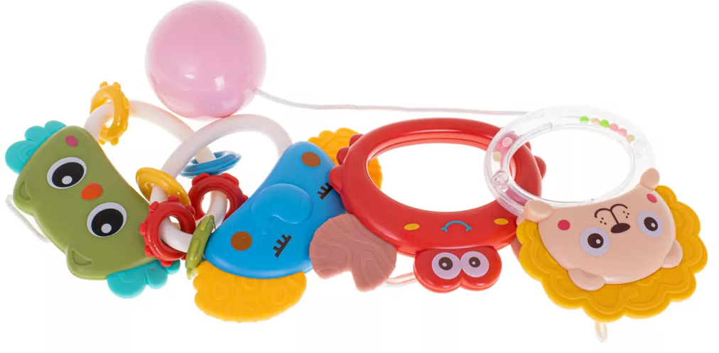 Carusel Interactiv Multifunctional Animal Song idealSTORE, Include Proiector de Veghe cu Stelute Diferite Pandantive cu Animale Multicolore Rotire 360 grade, Echipat cu 40 de Melodii Diferite, Buton pentru Reglarea Sunetului, Roz