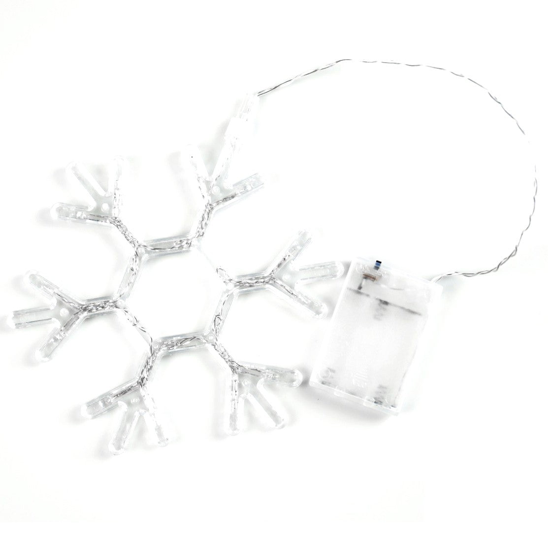 Instalatie IDL pentru brad, 10 decoratiuni sub forma de fulg de nea ce sunt luminate de led-uri cu lumina calda, Alimentare la retea si Grad de protectie IP20