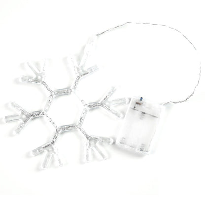 Instalatie IDL pentru brad, 10 decoratiuni sub forma de fulg de nea ce sunt luminate de led-uri cu lumina calda, Alimentare la retea si Grad de protectie IP20