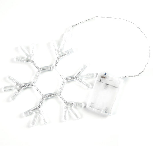 Instalatie IDL pentru brad, 10 decoratiuni sub forma de fulg de nea ce sunt luminate de led-uri cu lumina calda, Alimentare la retea si Grad de protectie IP20