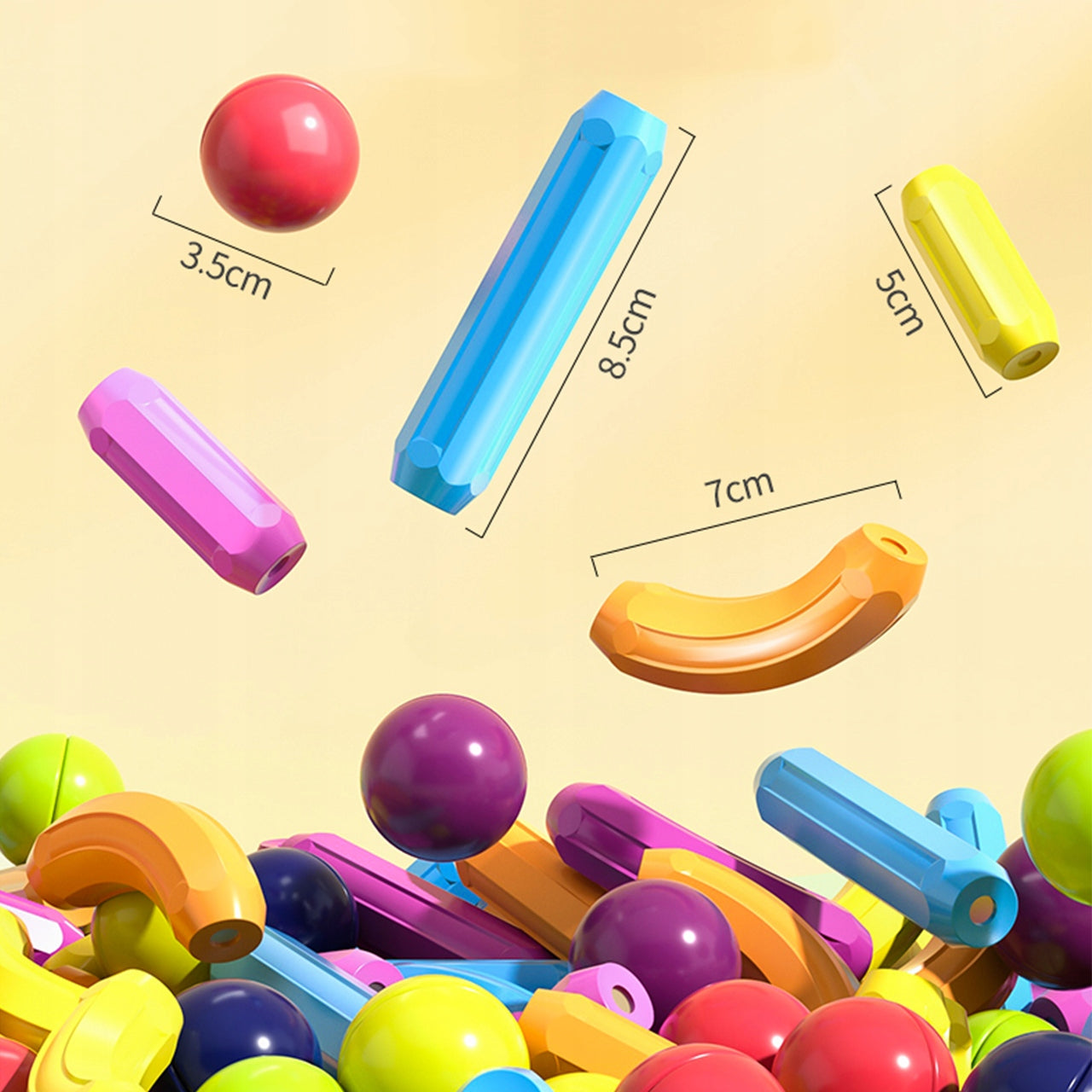 Blocuri de Constructie Magnetice idealStore All Puzzle, joc Educational, Dezvolta Creativitatea, Concentrarea, Rabdarea, constructii Tridimensionale, Conectare Magnetica, 46 de Elemente, Multicolor