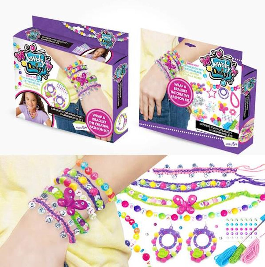 Set de Creatie idealStore JDesign, Bratari personalizate, Cercei, Bijuterii, 6 culori, Margele si Litere, Pandantive, Pietricele Sclipitoare, 12 Forme din plastic