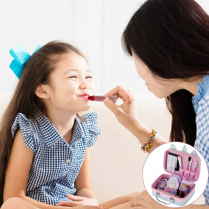 Trusa de Make-up si Accesorii Styling idealSTORE Unicorn, Cosmetice Reale, Non-Toxice, Accesorii Reale, Dezvolta Abilitatile Manuale, Peste 20 de Articole, Tema Unicorn, cu Geanta de Depozitare