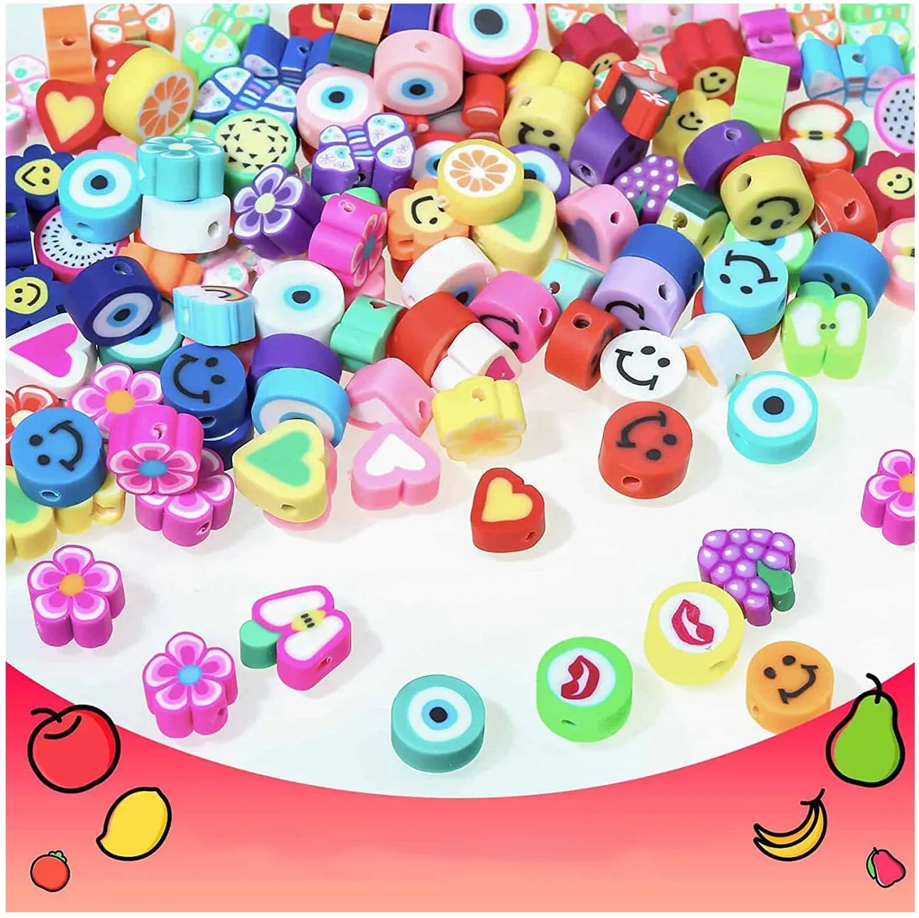 Set de Margele Jewelry Series idealSTORE, Include 480 de Elemente colorate in diferite forme, Sfoara transparenta, Carlig si cleme pentru bijuterii, Cercei, Cutie pentru depozitare, Stimuleaza abilitatile manuale