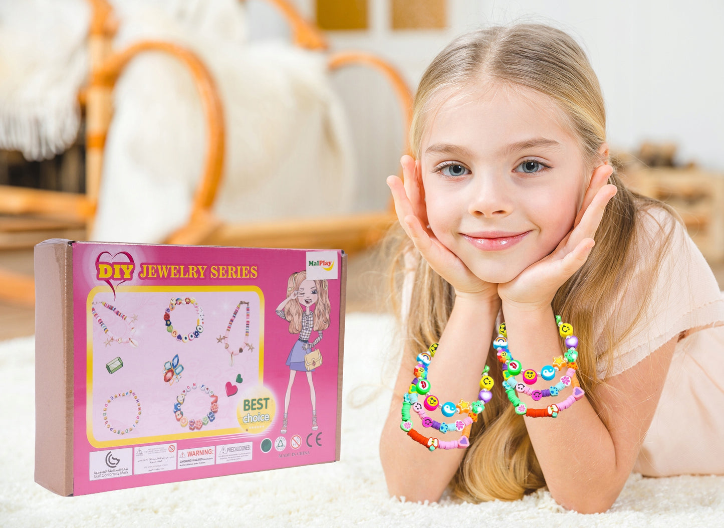 Set de Margele Jewelry Series idealSTORE, Include 480 de Elemente colorate in diferite forme, Sfoara transparenta, Carlig si cleme pentru bijuterii, Cercei, Cutie pentru depozitare, Stimuleaza abilitatile manuale