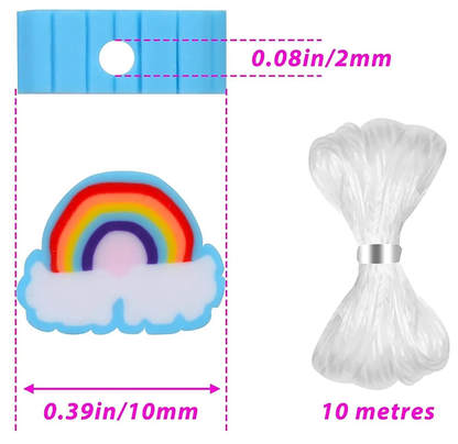 Set de Margele Jewelry Series idealSTORE, Include 480 de Elemente colorate in diferite forme, Sfoara transparenta, Carlig si cleme pentru bijuterii, Cercei, Cutie pentru depozitare, Stimuleaza abilitatile manuale