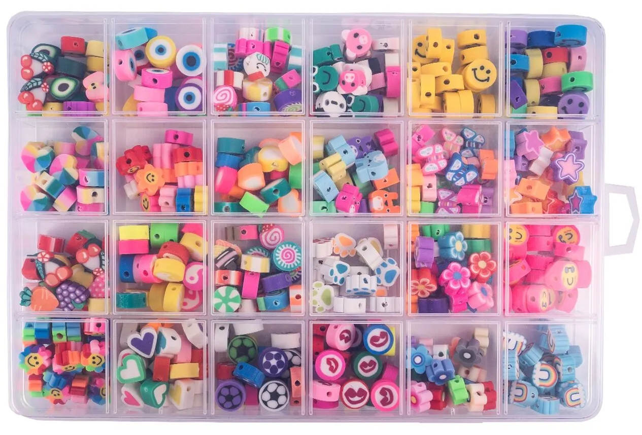 Set de Margele Jewelry Series idealSTORE, Include 480 de Elemente colorate in diferite forme, Sfoara transparenta, Carlig si cleme pentru bijuterii, Cercei, Cutie pentru depozitare, Stimuleaza abilitatile manuale