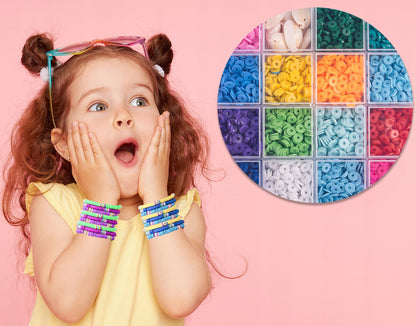 Set de Margele idealSTORE Jewelry Series, Include 4200 de Margele colorate in diferite forme si elemente auxiliare, Sfoara transparenta, Litere si elemente aurii, Carlige si Cleme, Cutie pentru depozitare, Stimuleaza Imaginatia Copilului