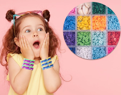 Set de Margele idealSTORE Jewelry Series, Include 4200 de Margele colorate in diferite forme si elemente auxiliare, Sfoara transparenta, Litere si elemente aurii, Carlige si Cleme, Cutie pentru depozitare, Stimuleaza Imaginatia Copilului