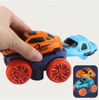 Pista cu Masinuta CarTrack idealSTORE, Pista Flexibila, Multiple Configuratii, Structura Stabila, Caroserie inlocuibila, Masinuta cu Lumini fata-spate, Pista in Patru Culori, 195 elemente