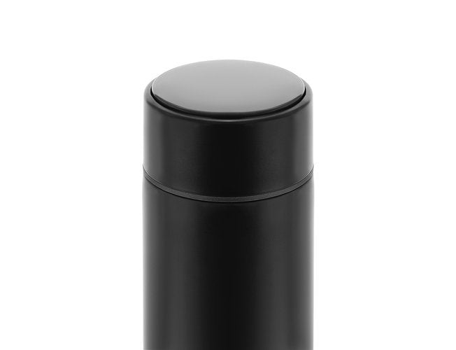 Cana Termica 500ml smart cu display LED, sita, infuzor si perete dublu Ideal Store, Negru mat