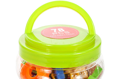 Set litere si cifre magnetice 78 piese, in cutie depozitare