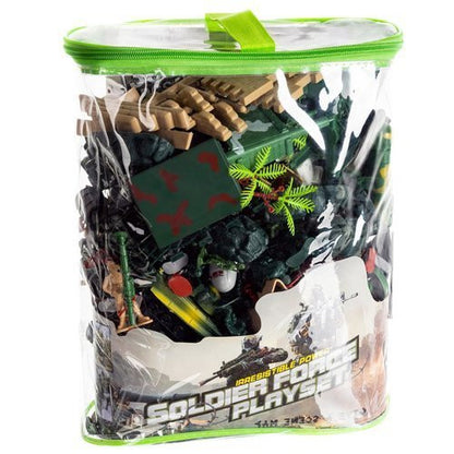 Baza militara idealStore Military Base, format din Soldati, Arme, Avioane, Tancuri, Cladiri, Tunri, Submarine, Dezvolta Imaginatia si Stimuleaza Creativitatea