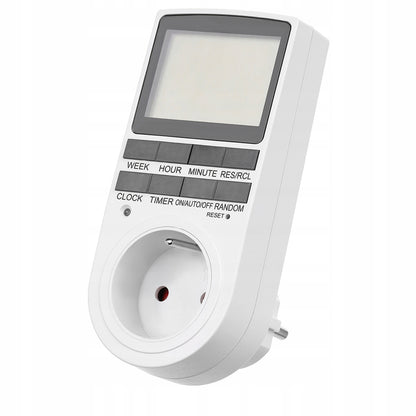 Priza programabila SmartPlug idealStore, cu Cronometru, Ceas, Timer, setari Random, ora de Iarna si Vara, Permite automatizare la diverse Ore, culoare Alb