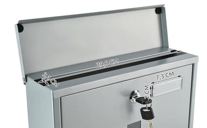 Cutie postala ergonomica Ideal Store, cu doua chei din tabla galvanizata argintie