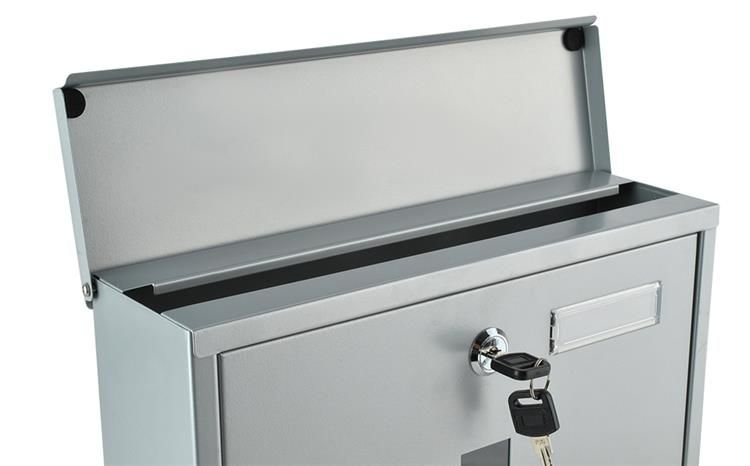 Cutie postala ergonomica Ideal Store, cu doua chei din tabla galvanizata argintie