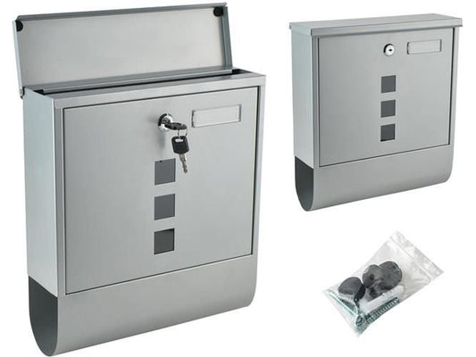 Cutie postala ergonomica Ideal Store, cu doua chei din tabla galvanizata argintie
