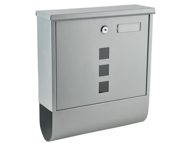 Cutie postala ergonomica Ideal Store, cu doua chei din tabla galvanizata argintie
