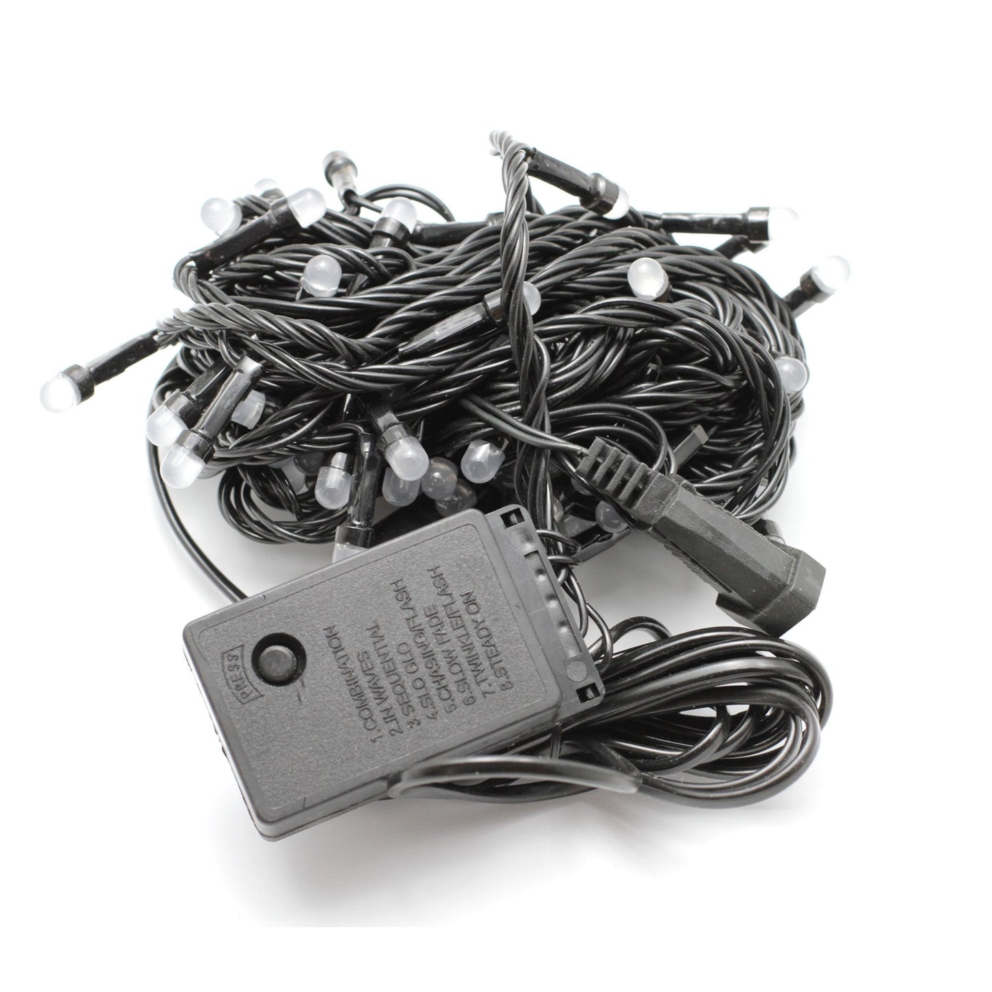 Instalatie IDL Profesionala pentru brad, 120 led-uri albe cu lumina rece pentru o atmosfera relaxanta, Controler interior/exterior cu 8 functii, Grad de protectie IP44