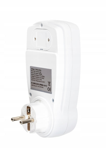 Priza cu Contor de energie idealStore SaveEnergy, Digital, Setare Energie Consumata, Setare Cost kWh, Monitorizare Consum, Afisaj Mare, Programare consum energie, Putere maxima 3680 W, culoare Alb